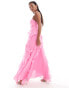 Forever New Petite ruffle halter neck maxi dress in pink