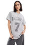 ASOS DESIGN oversized t-shirt with phoenix 7 graphic in ice marl