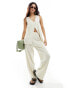 4th & Reckless knitted pointelle straight leg trousers co-ord in cream