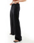 Weekday Emmie low waisted linen mix trousers in black