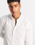 ONLY & SONS slim fit stretch poplin shirt in white