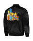 Men's Black The Simpsons Couch Satin Full-Snap Jacket