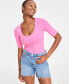 Women's Knit Elbow-Sleeve Bodysuit, Created for Macy's