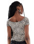 New Look bardot top in leopard print