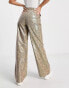 Missguided Tall wide leg trousers in snake print