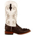 Ferrini Rancher Caiman Embroidered Square Toe Cowboy Womens Brown Dress Boots 9