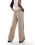 ASOS DESIGN pull on trouser with linen in sand