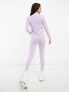 Threadbare Petite Ski base layer banded waistband leggings and long sleeeve top set in lilac