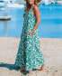 Women's Green Tropics Sleeveless Flowing Maxi Beach Dress