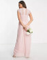 TFNC Maternity Bridesmaids chiffon maxi dress with lace detail in mauve