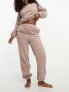 ASOS DESIGN lounge microfleece sweat & jogger set in mink