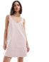 & Other Stories a-line shift dress in pink structured satin