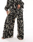 Extro & Vert Plus plisse trousers in abstract print co-ord