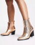 Glamorous Wide Fit western ankle boots in bronze exclusive to ASOS