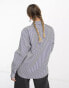 Polo Ralph Lauren icon logo crop boxy fit stripe poplin shirt in blue