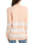 Forte Cashmere Stripe Split Neck Polo Cashmere-Blend Sweater Women's