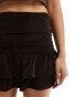 COLLUSION mini skirt with ruffle detail in brown