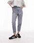 Topshop Petite comfort stretch Mom jeans in bleach