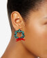 Hematite-Tone Red & Green Crystal Wreath Drop Earrings, Created for Macy's