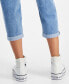 Women's Belted Straight-Leg Capri Jeans