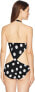 Norma Kamali Womens 248724 Black/White Quarter Dot One Piece Swimsuit Size S