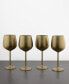 18 Oz Gold Stainless Steel White Wine Glasses, Set of 4