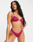 South Beach – Bikinihose in Rosa-Metallic mit hohem Beinausschnitt