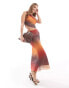 Sixth June co-ord ombre mesh maxi skirt in multi