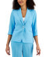 Women's Linen-Blend Notched-Collar 3/4-Sleeve Jacket