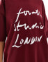 4th & Reckless fourth studio London motif t-shirt in burgundy