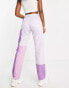 JJXX colour block straight leg jeans in purple