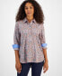 Women's Paisley Print Button-Front Shirt