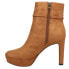 Nine West Gripe Round Toe Platform Booties Womens Brown Casual Boots GRIPE-101