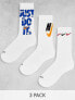 Nike Everyday Cushion Plus 3 pack logo socks in white