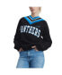 Women's Black Carolina Panthers Heidi V-Neck Pullover Sweatshirt