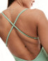 Free Society square neck swimsuit in sage green