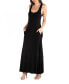 Women's Scoop Neck Sleeveless Maxi Dress with Pockets