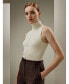 Women's Silk Knitted Turtleneck Sleeveless Top