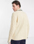 Kickers knit long sleeve polo in cream