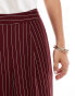 ASOS DESIGN basic pull on trouser in burgundy stripe