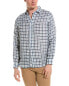 Raffi Two Color Plaid Printed Linen Shirt Men's Blue M