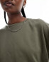 Noisy May long sleeve crew neck top in khaki