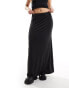 Weekday Signe drape midi skirt in black