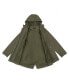 Women's Water-Resistant Hooded Anorak Rain Jacket Trench Coat