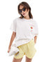 Miss Selfridge Strawberry Daiquiri oversized t-shirt in white