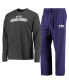 Комплект пижамы Concepts Sport Purple, Heathered Charcoal Distressed TCU Horned Frogs Meter Long Sleeve T-shirt and Pants Sleep Set