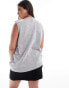 Vero Moda Curve button through sleeveless vest in light grey melange