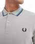 Fred Perry twin tipped polo shirt in light beige