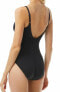 Michael Kors 300742 Iconic Solids Sash Logo Trim V-Neck One-Piece Swimsuit, 10