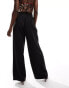 New Look wide leg pull on trousers in black